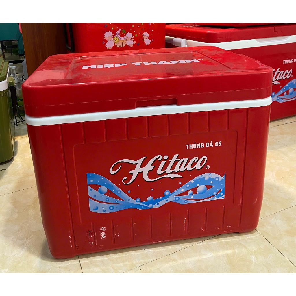 thùng đá 85L hitaco có khay đựng toping nhiều mẫu , thùng đá 85l (nhựa Hiệp Thành ) 1 nắp đậy