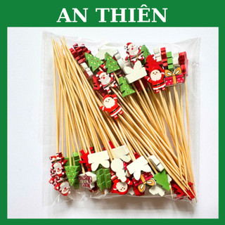100 Cây Xiên Tre 12CM Trang Trí Đồ Uống, Bánh, Trái Cây, BBQ