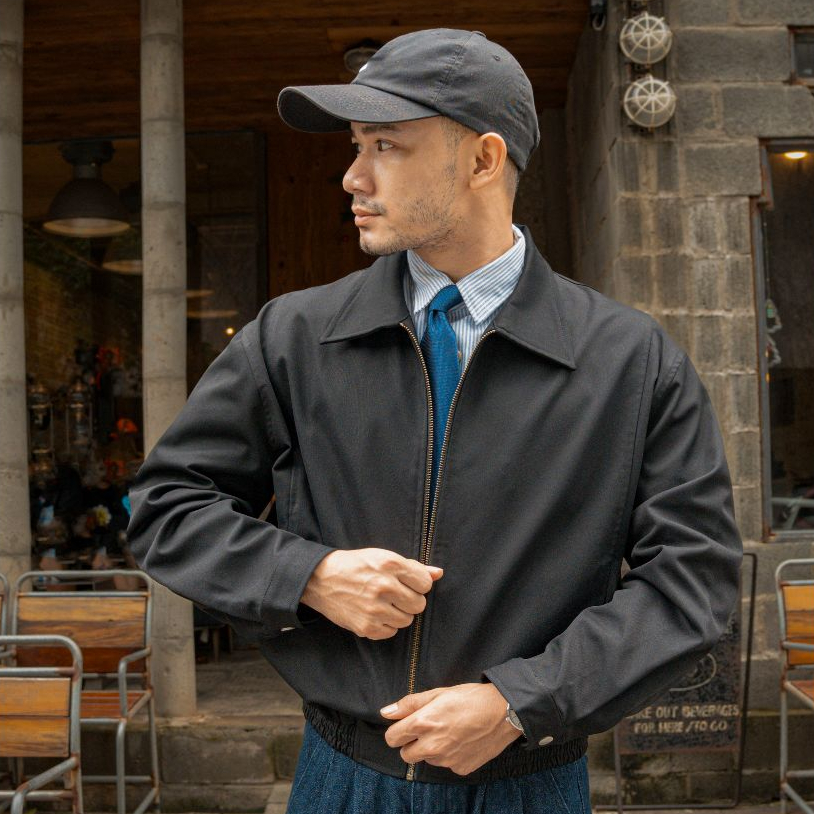 Áo khoác kaki nam dáng rộng form boxy - Relaxed Harrington Jacket - The Circles