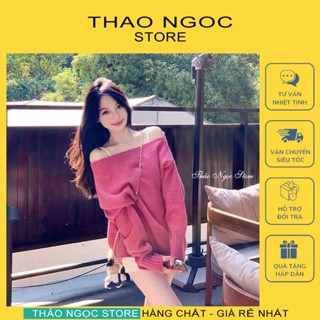  Áo len nữ trễ vai tay dài form rộng hàng nhập QC!  có sẵn hình thật  THẢO NGỌC STORE 