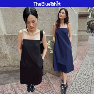 TheBlueTshirt - Đầm hai dây suông chữ A dáng dài cho nữ - A Line Poplin Dress - Women