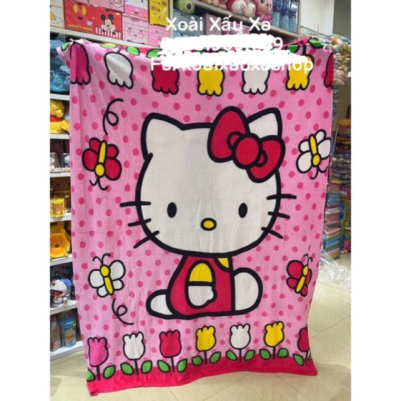 mền bông hoạt hình mèo Hello Kitty mền ngủ đán yêu ( 2 mét * 1 mét 60cm)