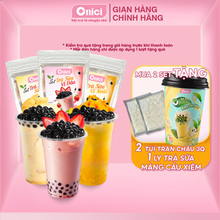 Set nguyên liệu pha trà sữa dâu, sầu riêng, xoài BẾP CỦA MẸ ONICI thành phẩm 30 35 ly