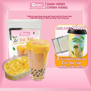 Trà sữa tự pha Bếp Của Mẹ Onici Set nguyên liệu trà sữa Kem trứng mix vụn dừa nướng cao cấp 20-25 ly