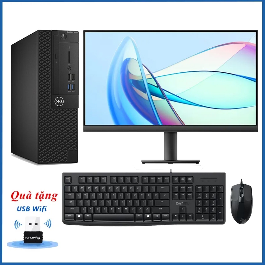 Bộ Máy Tính Dell Core i7 7700 Ram 16GB SSD 256GB + Màn Hình Xiaomi 22 inch Tặng Phím Chuột