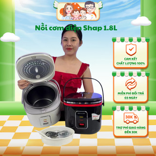  Nồi cơm điện Shap 1.8L thiết kế sang trọng lòng nồi dày dặn chống dính có vỉ hấp công suất 900w 