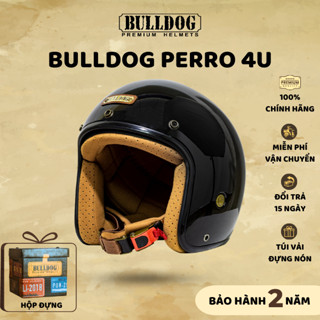 [Hàng Chính Hãng] Mũ Bảo Hiểm 3/4 BULLDOG Perro 4U Cổ Điển Phong Cách