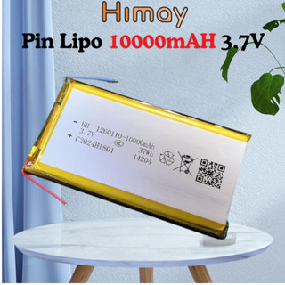 Pin Lipo 10000mAh Mới 3.7v Model 1260110 Chuyên Làm Sạc Dự Phòng Trong Suốt Hàng Mới 100% Chuẩn Dung Lượng BH 12 Tháng