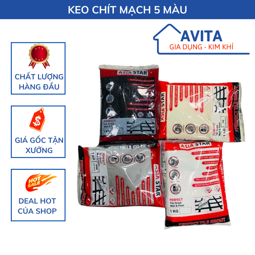 KEO CHÍT MẠCH, keo dán đá hoa cương, keo dán gạch dạng bột Asia Star