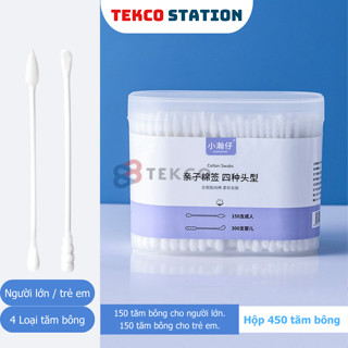 Hộp 200 Tăm Bông Ngoáy Tai 2 Đầu Vệ Sinh Tai, Mũi Kháng Khuẩn - Bông Lấy Ráy Tai