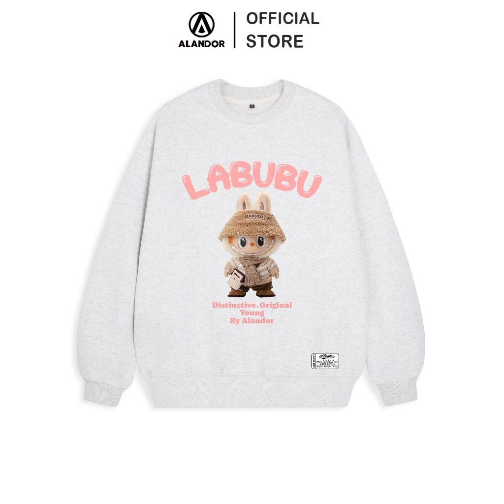 Áo Sweater Alandor Local Brand Form Rộng Tay Dài Vải 100% Premium Cotton Mẫu LABUBU LEN