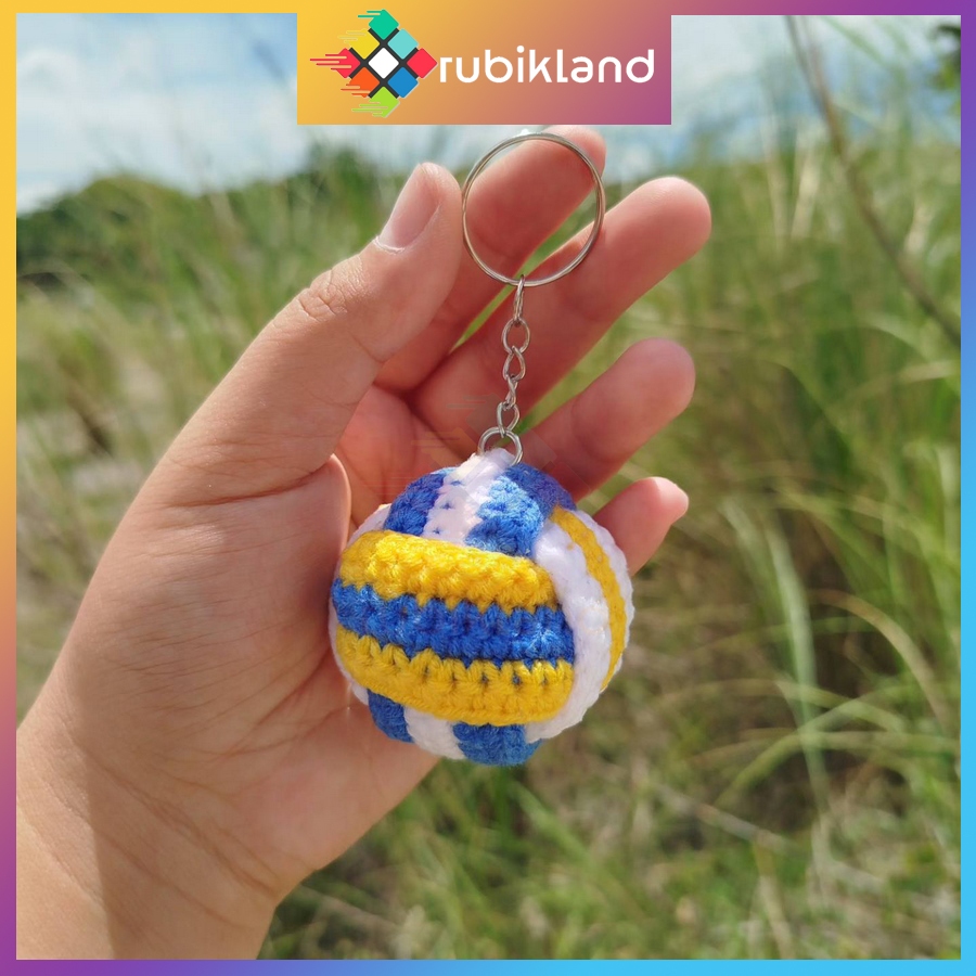 [Móc Khóa Len] Quả Bóng Chuyền Dễ Thương Bằng Len Volleyball Cao Cấp Màu Đẹp Đồ Chơi Thể Thao