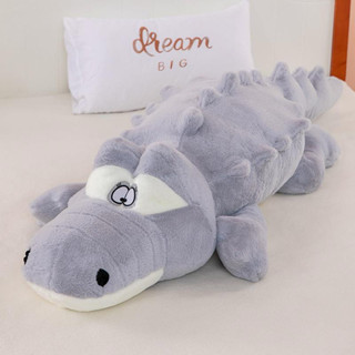 Gấu bông cá sấu ngộ nghĩnh hai màu xám và xanh siêu to khổng lồ