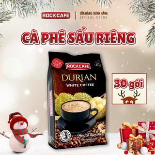  RockCafe - Cà phê Sầu riêng White Coffee - Cafe hòa tan 3 trong 1 - Vị Sầu riêng  Túi 30 gói x 20gr  