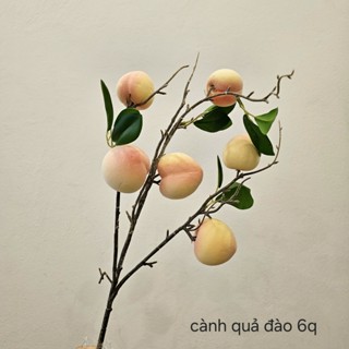 Cành quả đào 6 quả giả đẹp cao cấp