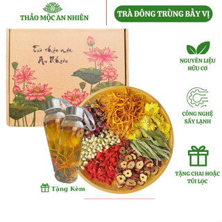 Trà đông trùng 7 vị thảo mộc ( Hộp 30 Tặng kèm Túi Lọc Hoặc Chai T,Tinh) Đẹp da, dễ ngủ, thanh lọc