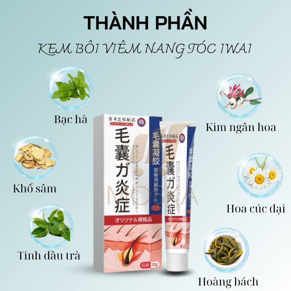 Kem viêm nấm ngứa da đầu, viêm nang tiết bã, viêm nang tóc, viêm nang lông IWAI, Sạch Nấm, Mụn Viêm Ngứa sau 7 ngày