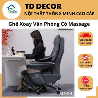 Ghế Giám Đốc Da Bò Cao Cấp Có Massage, Ghế Xoay Văn Phòng Ngả Điện Thư Giãn Êm Ái Sang Trọng.
