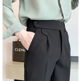 Quần tây nam cạp lệch, Quần âu nam dáng baggy hàn quốc vải cotton co dãn nhẹ thoáng mát HK1970 Q101