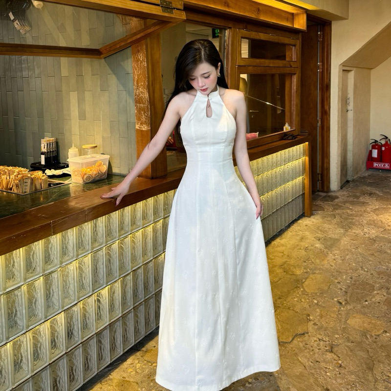 Emi Dress- ĐẦM YẾM CỔ TÀU HỞ LƯNG DÁNG DÀI TIỂU THƯ | Emi Dress | HuLì | BigBuy360 - bigbuy360.vn