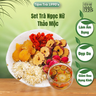 Set trà thảo mộc ngọc nữ Tiệm Trà 1990's, giúp giảm đau kỳ kinh nguyệt, làm ấm bụng, dưỡng nhan