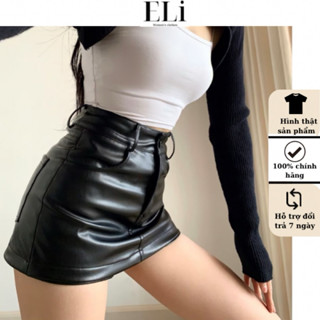 Chân váy da ôm body ELI Quảng loại 1 lót quần da mền không bong tróc sang chảnh