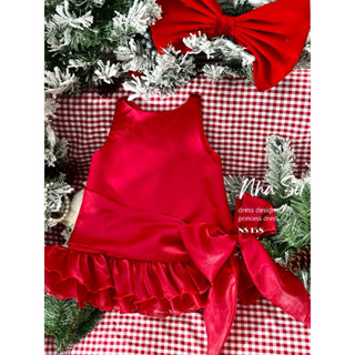 Váy Tết váy noel giáng sinh form chử A cho bé gái NS 158, đầm nhẹ nhàng thời trang dạo phố cho bé chơi Tết Noel