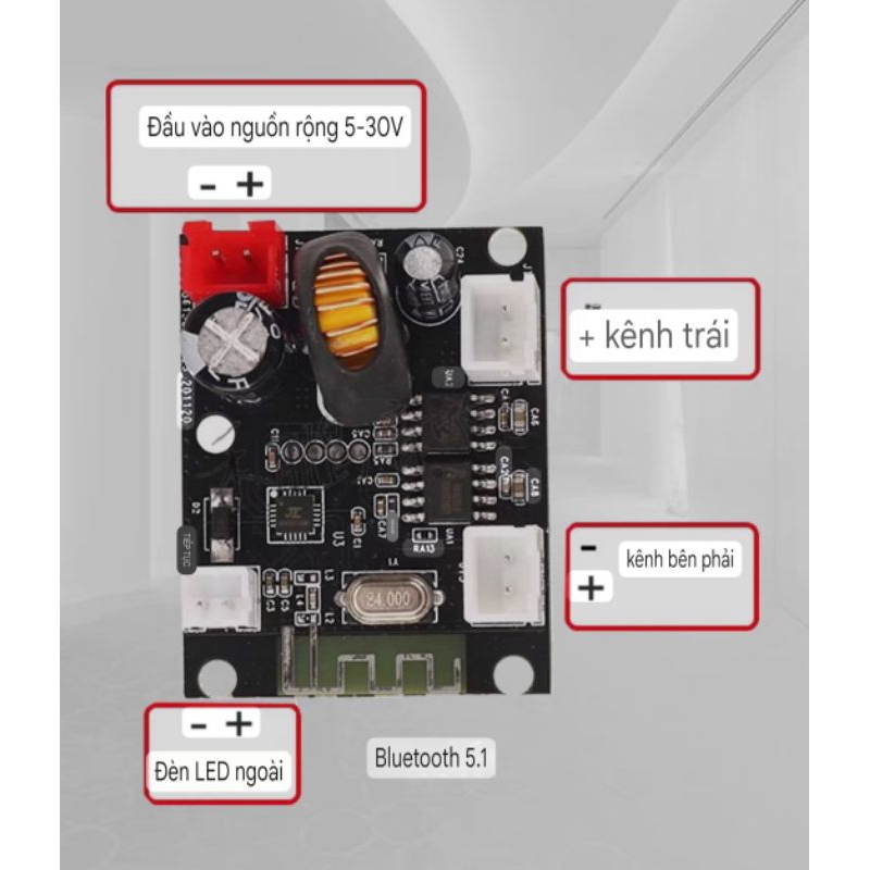 mạch khuếch đại âm thanh Bluetooth 2.0 _5w x 2 (app chỉnh equalizer)