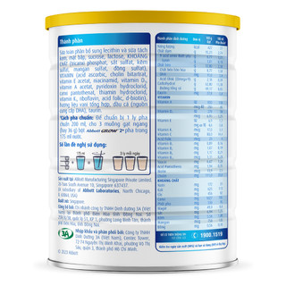 Sữa Abbott Grow 2+ 850g cho trẻ từ 2 tuổi trở lên(Mẫu Mới, Date 2027)