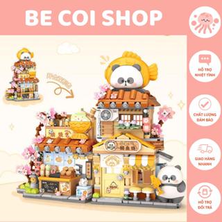 [Hàng Sẵn] (Tặng Đèn) LOZ x MR. PA Đồ Chơi Lắp Ráp Mô Hình Tiệm Bánh Cá Gấu Trúc