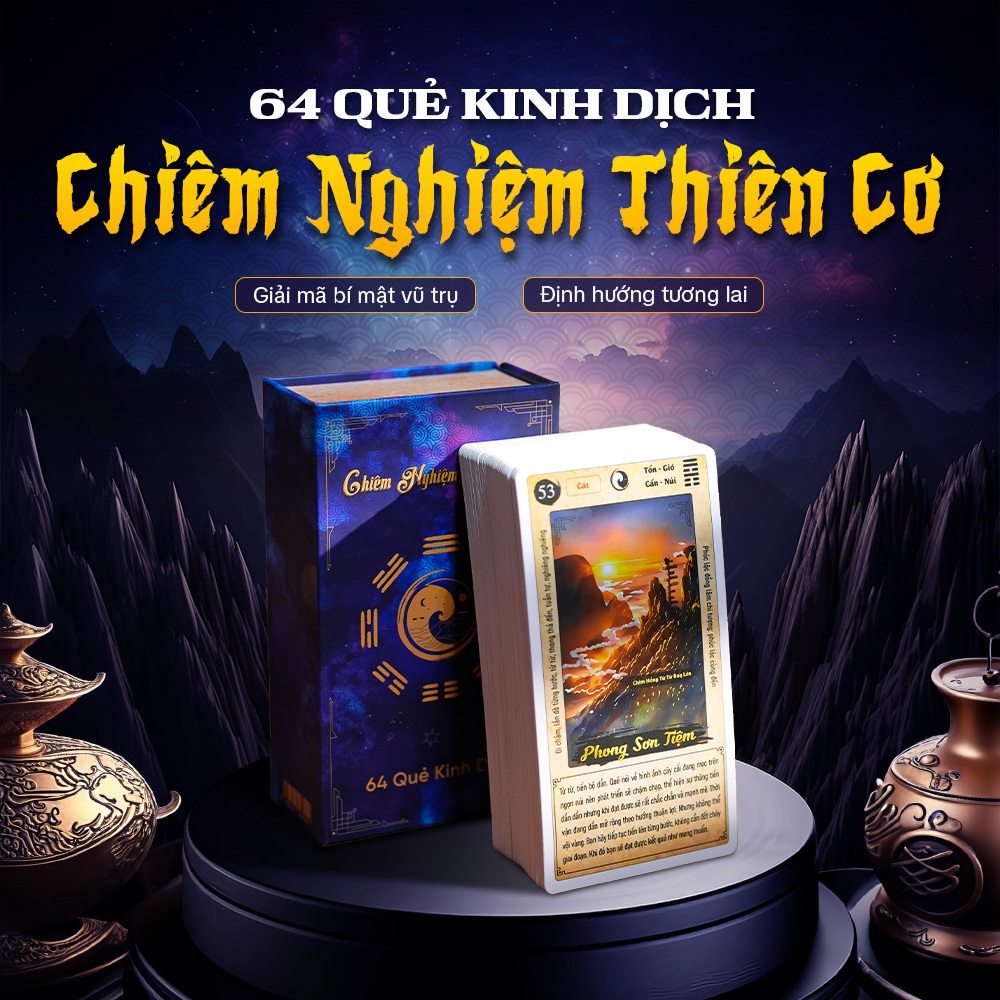 Bộ Bài 64 Quẻ Kinh Dịch - Chiêm Nghiệm Thiên Cơ | Thẻ Bài (64 Lá) Đạo Quân Tử