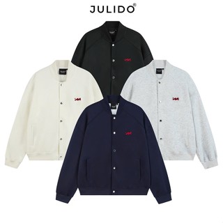 Áo khoác BOMBER nỉ 2 da JULIDO áo khoác nỉ logo M thêu nổi dày dặn (FORM BOXY)