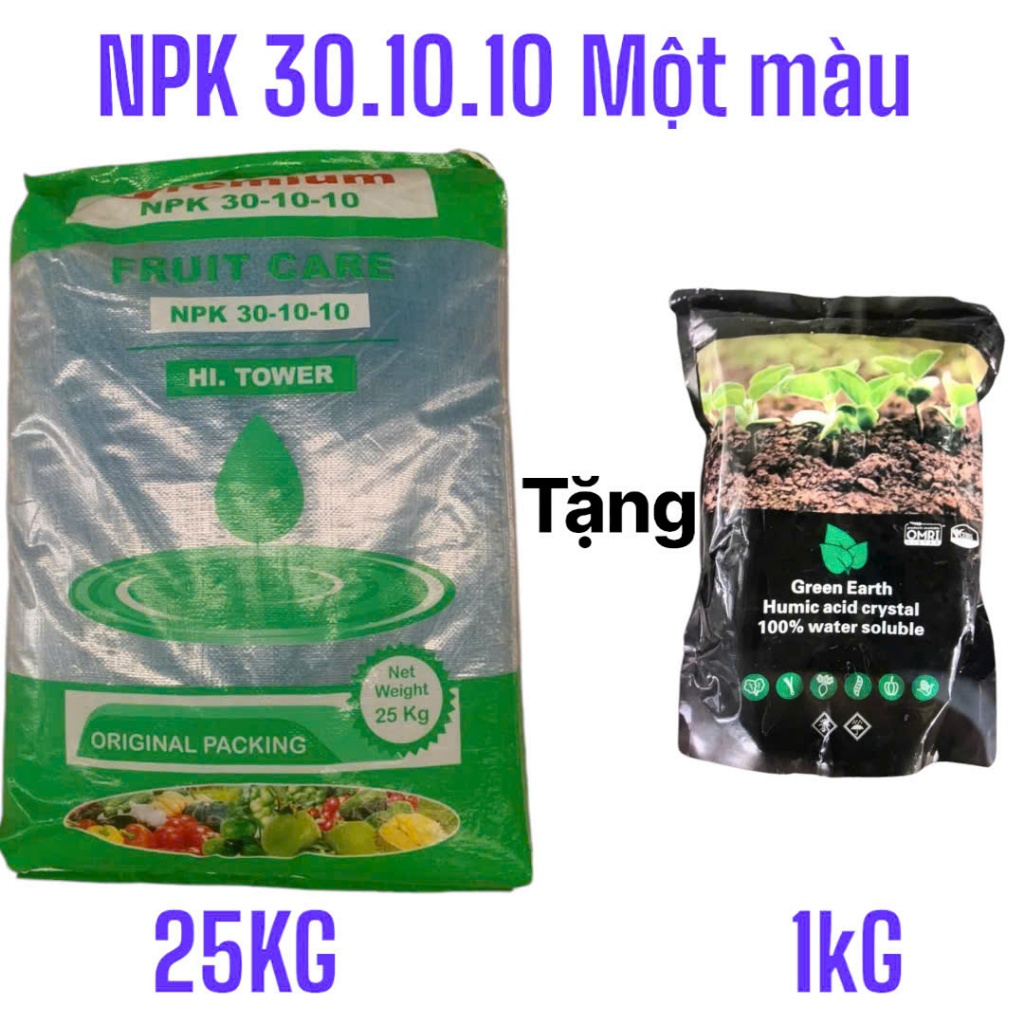 Phân Bón NPK 30-10-10 Bao 25kg Chuyên Rau Màu, Hoa Cây Cảnh Giúp Cây Đẻ Nhánh - Bung Chồi - Xanh Đọt