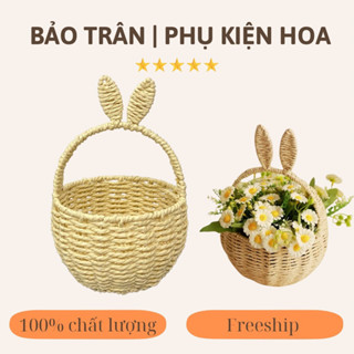( CÓ SẴN ) Giỏ mây tre đan, Giỏ cắm hoa hình thỏ, giỏ trang trí tại nhà