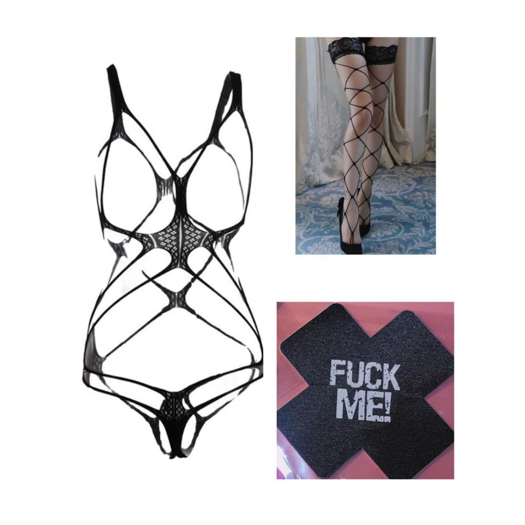 me7549 (HỎA TỐC HCM - CHE TÊN) CÓ BIGSIZE 45 - 80KG| Set bodysuit lưới gợi cảm.