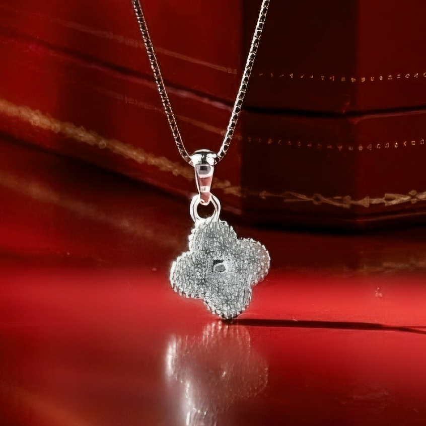 KL2028 Dây Chuyền Bạc Nữ Diamond Alhambra Diamond Alhambra Cỏ 4 Lá Full Tấm 1.5ly by Kylan Silver