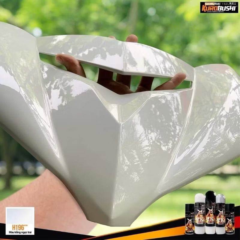 COMBO SƠN SAMURAI MÀU TRẮNG NGỌC TRAI H196 XE VISION