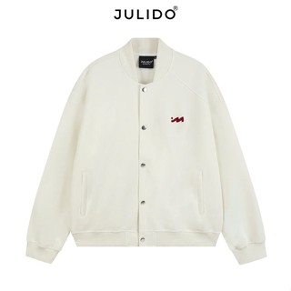 Áo khoác BOMBER nỉ 2 da JULIDO áo khoác nỉ logo M thêu nổi dày dặn (FORM BOXY)
