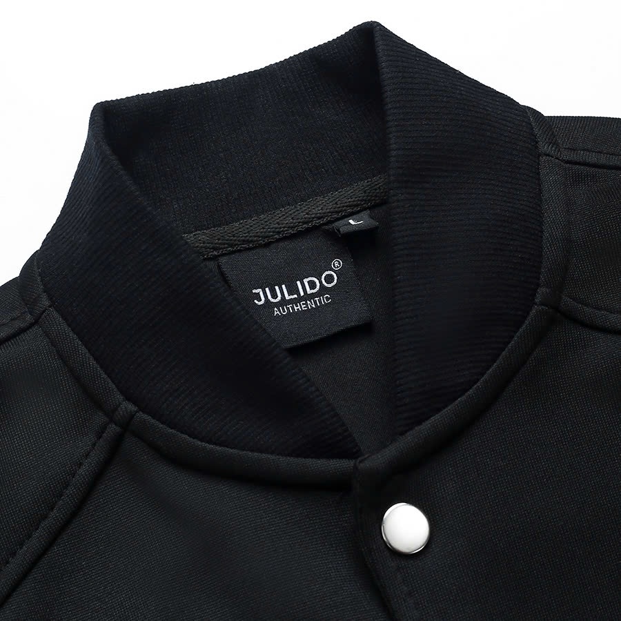 Áo khoác BOMBER nỉ 2 da JULIDO áo khoác nỉ logo M thêu nổi dày dặn (FORM BOXY)