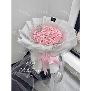 🍃🌹 [Hoả tốc] Bó hoa sáp thơm mẫu bó dáng xoè công chúa, tặng Thiệp,Túi.   🌹🍃