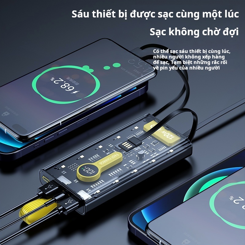 Sạc dự phòng 20000mh sạc nhanh 22.5w tích hợp dây, 2 output usb 2 Input micro/type c ảo hành 12 tháng basike | BigBuy360 - bigbuy360.vn