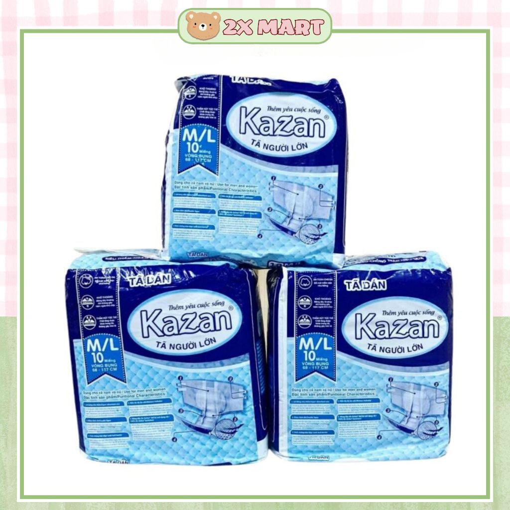 Combo 10 Tãm Bỉm dán cho mẹ sau sinh free size Kazan công nghệ Nhật Bản thấm hút chống tràn 2XMART