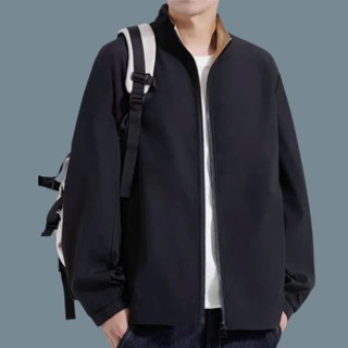 BAZI - Áo Khoác Dù Nam Cổ Trụ 2 lớp, Áo Khoác Gió Nam Cao Cấp Kiểu Dắng Basic Năng Động Logo Thêu Ẩn