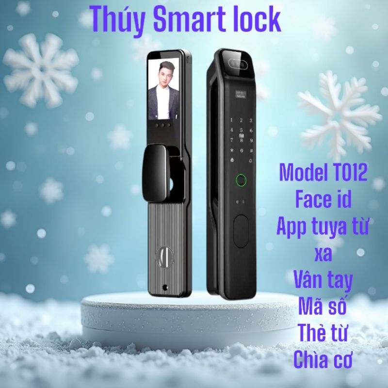 Khóa vân tay Model T012 phù hợp cửa gỗ, cửa thép, cửa nhựa, cửa chung cư, mở cửa từ xa.