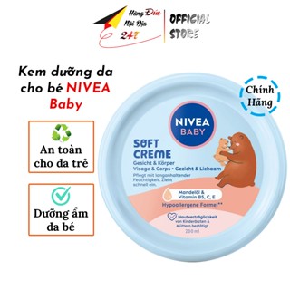 Kem dưỡng da cho bé NIVEA Baby, dưỡng ẩm da khô chống nẻ, an toàn cho bé <Hàng Đức 200ml>