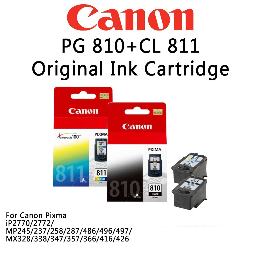 Combo 2 Hộp mực in phun Canon Pixma PG-810 Đen và CL-811 màu - Hàng chính hãng