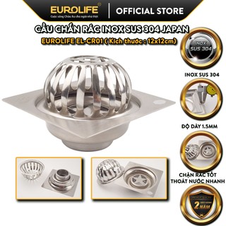 Cầu chắn rác inox sus 304 12x12cm eurolife el-cr01