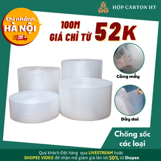 Xốp chống sốc Fullsize, xốp hơi bọc hàng, bóng khí, xốp nổ giá rẻ loại 10m và 100m - Hộp Carton HT