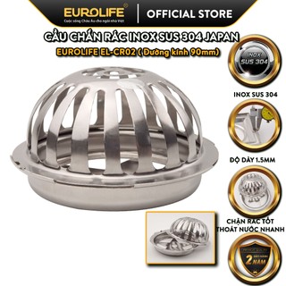 Cầu chắn rác inox sus 304 ống 90mm eurolife el-cr02