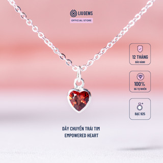  Dây Chuyền Nữ Bạc 925 Chuỗi Xích Đính Charm Trái Tim Facet Empowered Heart Xinh Xắn Dễ Thương DC33 